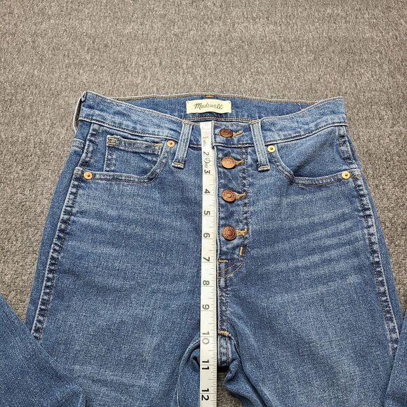 Madewell Jeans Womens 25P Blue 10" High-Rise Skinny Button Fly Stretch Petite - Picture 3 of 9
